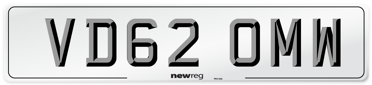 VD62 OMW Number Plate from New Reg